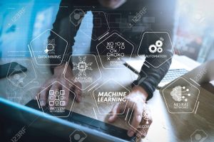 102400050 machine learning technology diagram with artificial intelligence ai neural network automation data