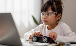 asia students learn home coding robot cars electronic board cables stem steam mathematics engineering 1