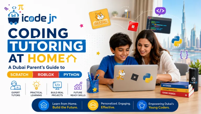 visual representation of a python, Roblox, Coding home tutor teaching a child.